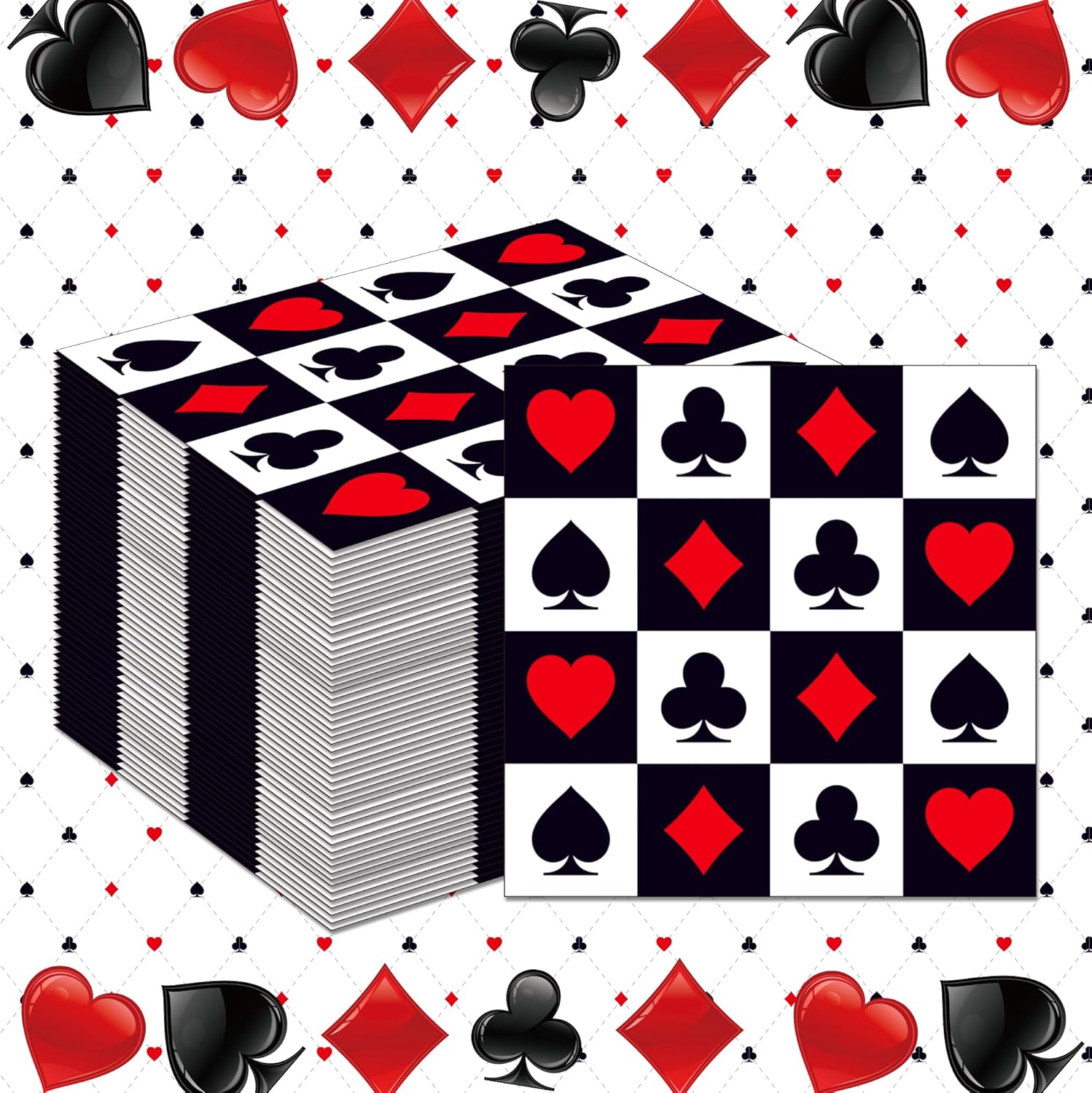Party Games Night - 20/40/60/80개 카지노 테마 포커 냅킨 라스베가스